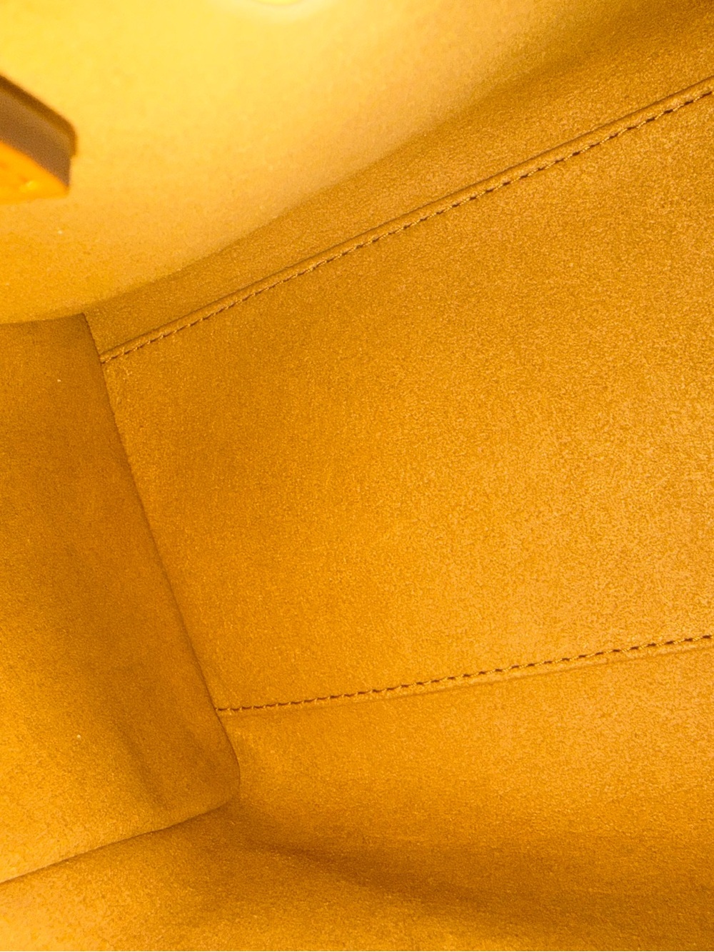 MCM Mustard Yellow Suede Interior with Embossed Leather Patch - Picture 2 of 16